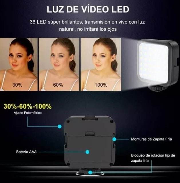 Tripode De Celular Con Luz Y Microfono - SuperElectro