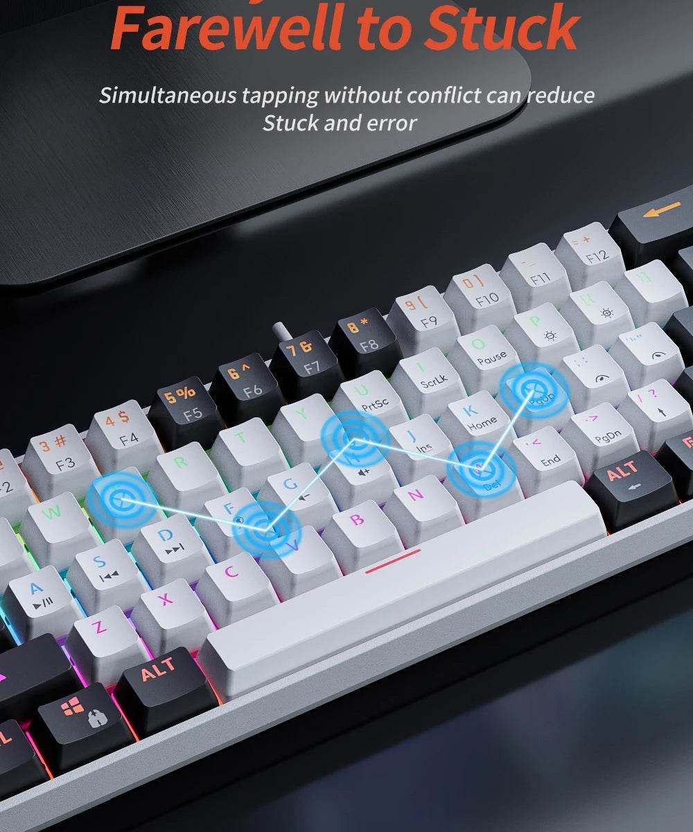 Teclado Mecánico para Juegos Interruptor Rojo RGB Retroiluminado - SuperElectro