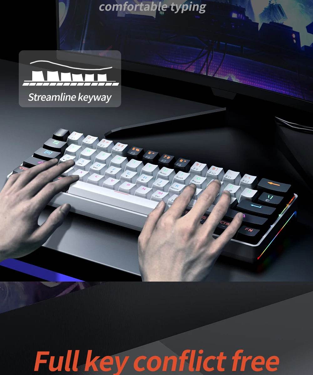 Teclado Mecánico para Juegos Interruptor Rojo RGB Retroiluminado - SuperElectro